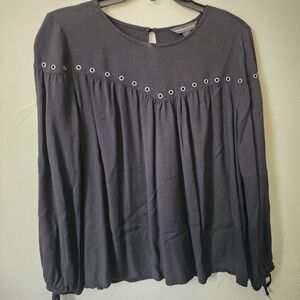 Rock & Republic Black Eyelet Women's Blouse